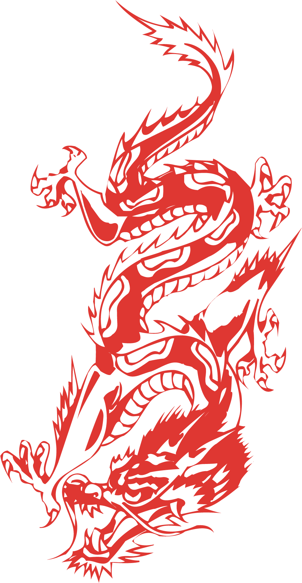 Red Dragon Illustration Japanese Style