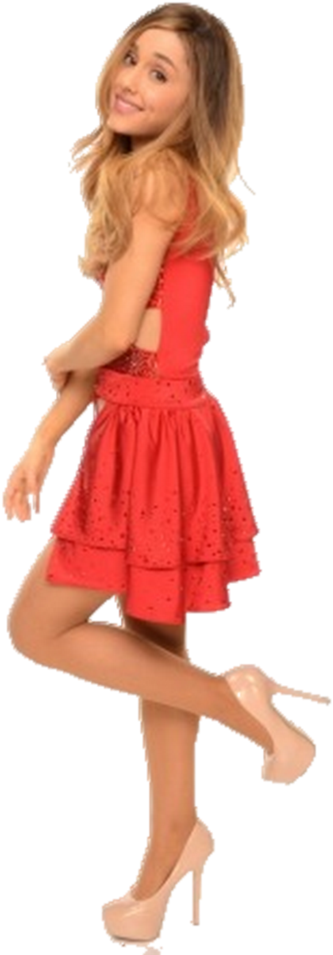 Red Dress Celebrity Pose