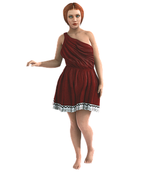 Red Dress3 D Model Girl