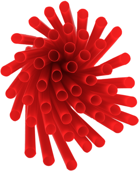 Red drinking straws bundle PNG image with a transparent background, free high-resolution download