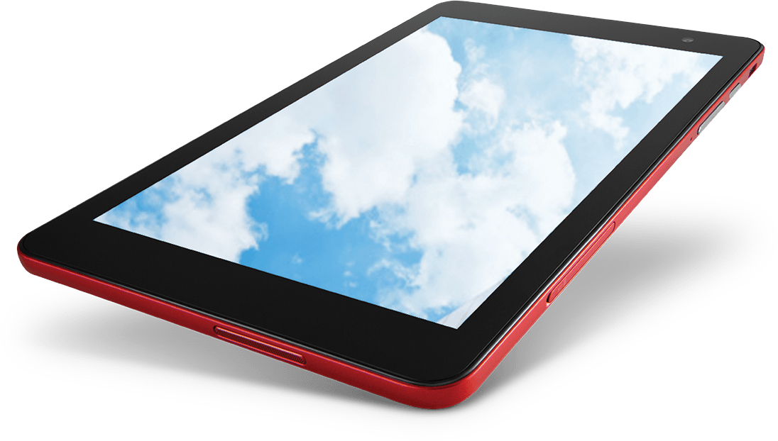 Red Edged Tablet Clouds Reflection PNG with transparent background