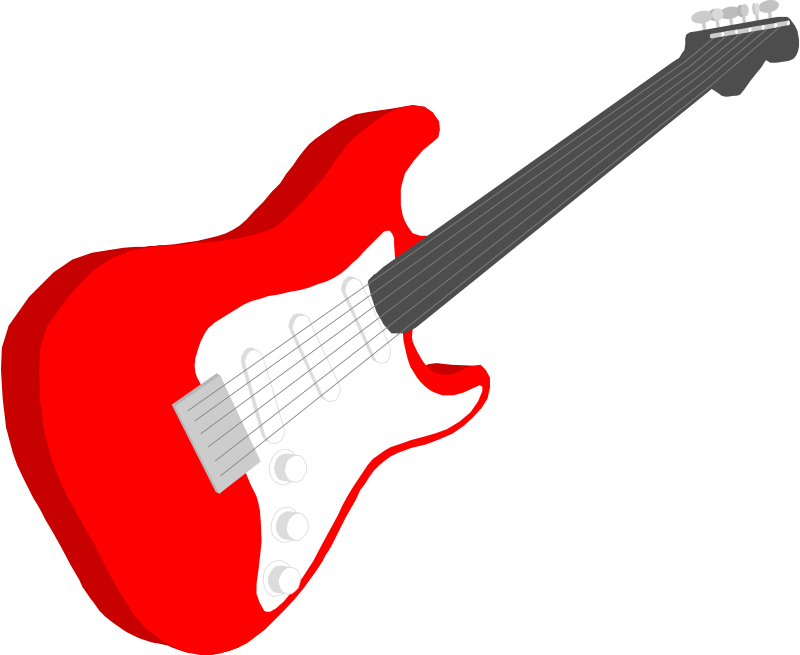 Red Electric Guitar Illustration PNG with transparent background
