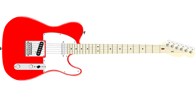 Red Electric Guitar Isolated