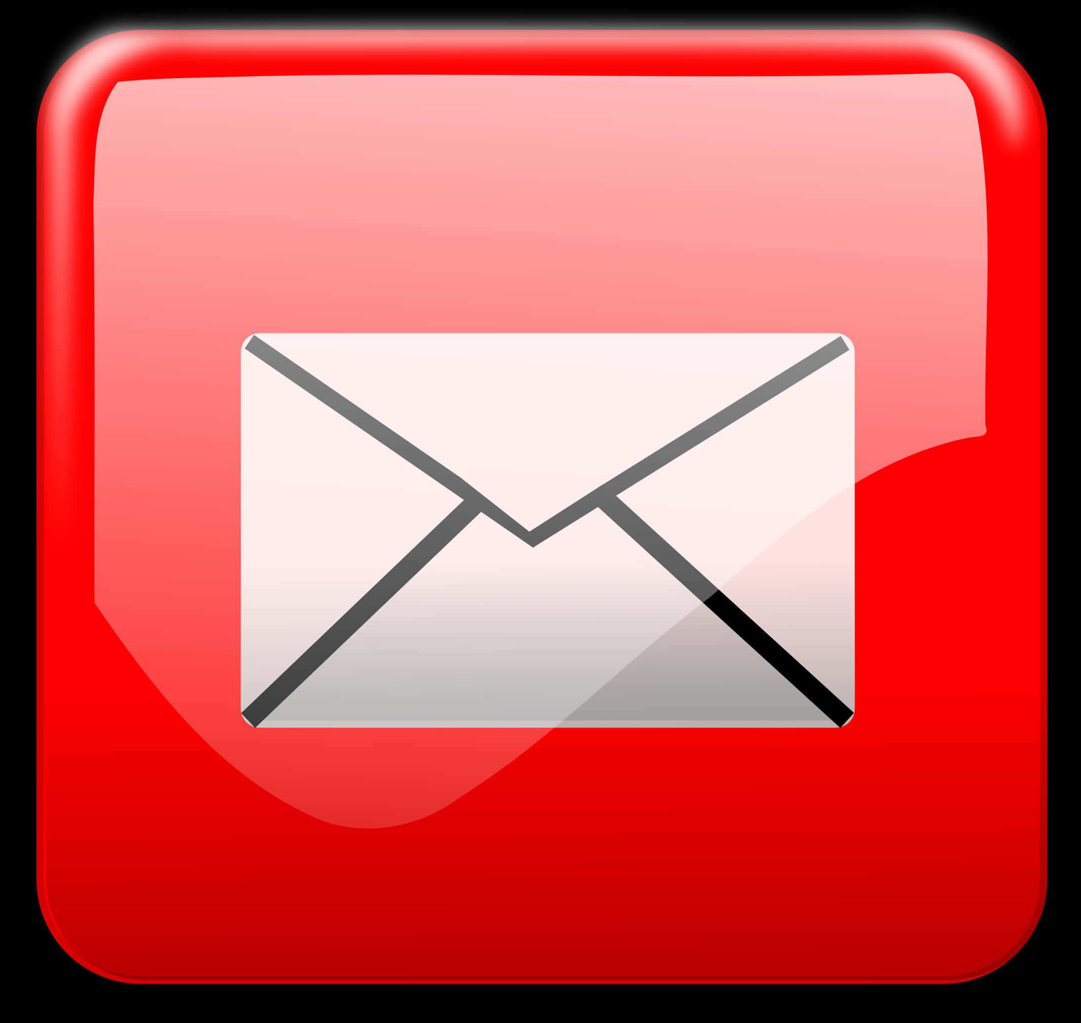 Red Email Icon PNG with transparent background