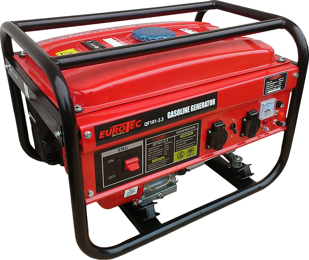 Red Eurotec Gasoline Generator PNG with transparent background