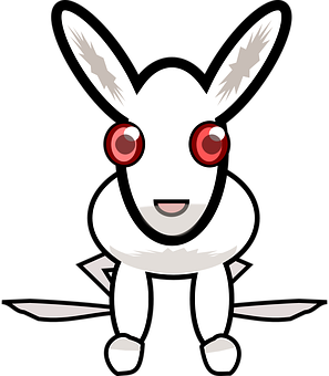 Red Eyed Cartoon Rabbit