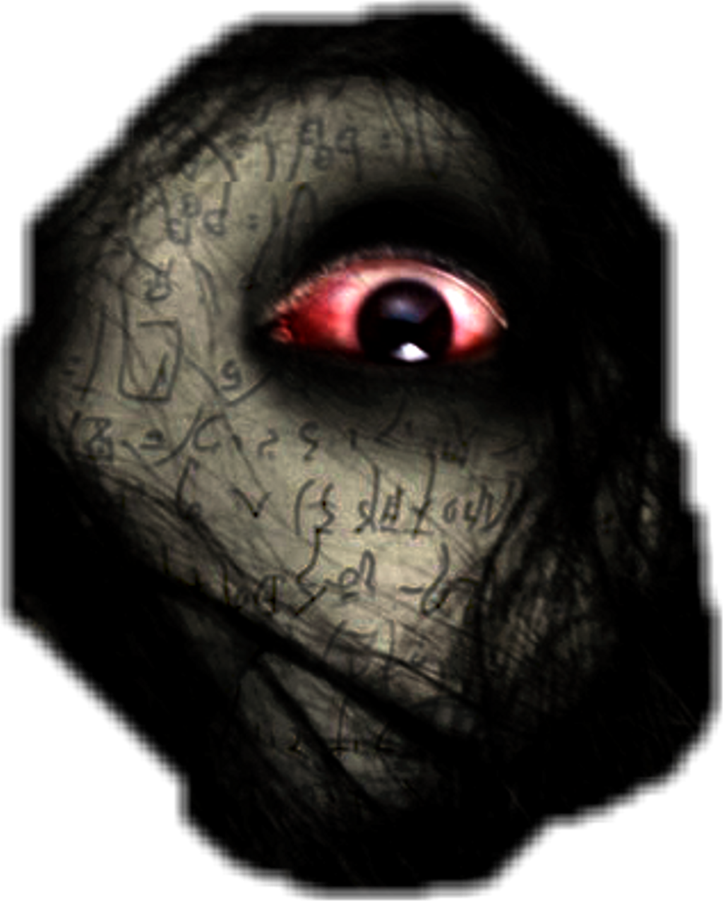 Red Eyed Creepy Figure PNG with transparent background