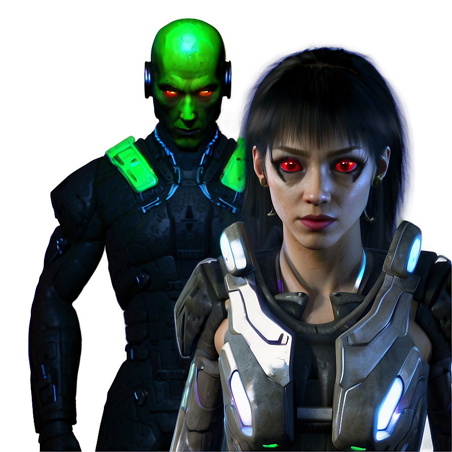 Red Eyes Cyberpunk Character Png 4