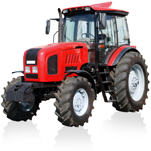 Red Farm Tractor Isolated