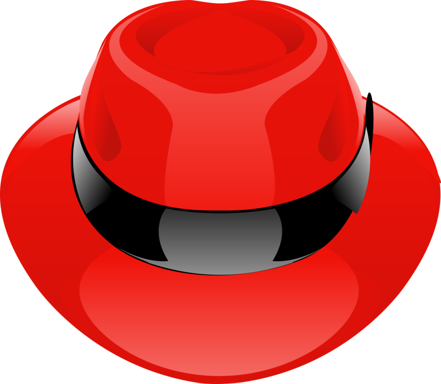 Red Fedora Hat Vector Illustration PNG with transparent background