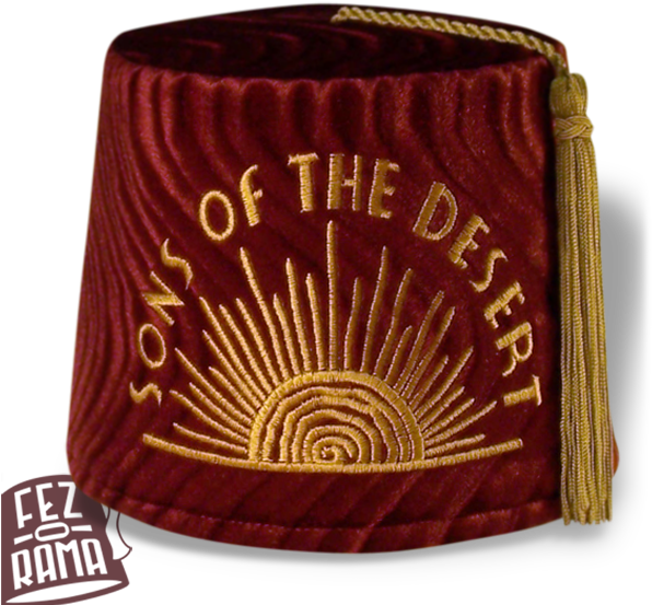 Red Fez Sonsofthe Desert Embroidery