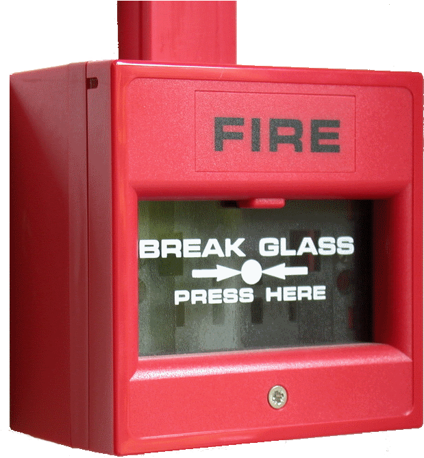 Red Fire Alarm Break Glass