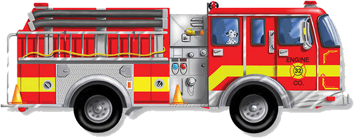 Red Fire Engine Truck Side View