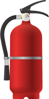 Red Fire Extinguisher Illustration PNG with transparent background