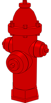 Red Fire Hydrant Vector PNG with transparent background