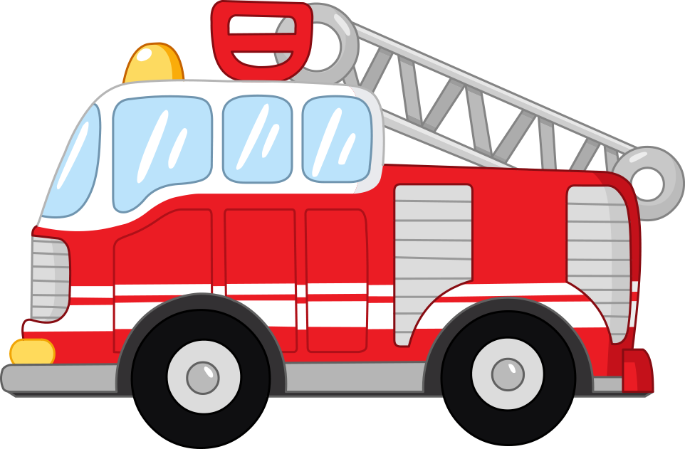 Red Fire Truck Cartoon Illustration