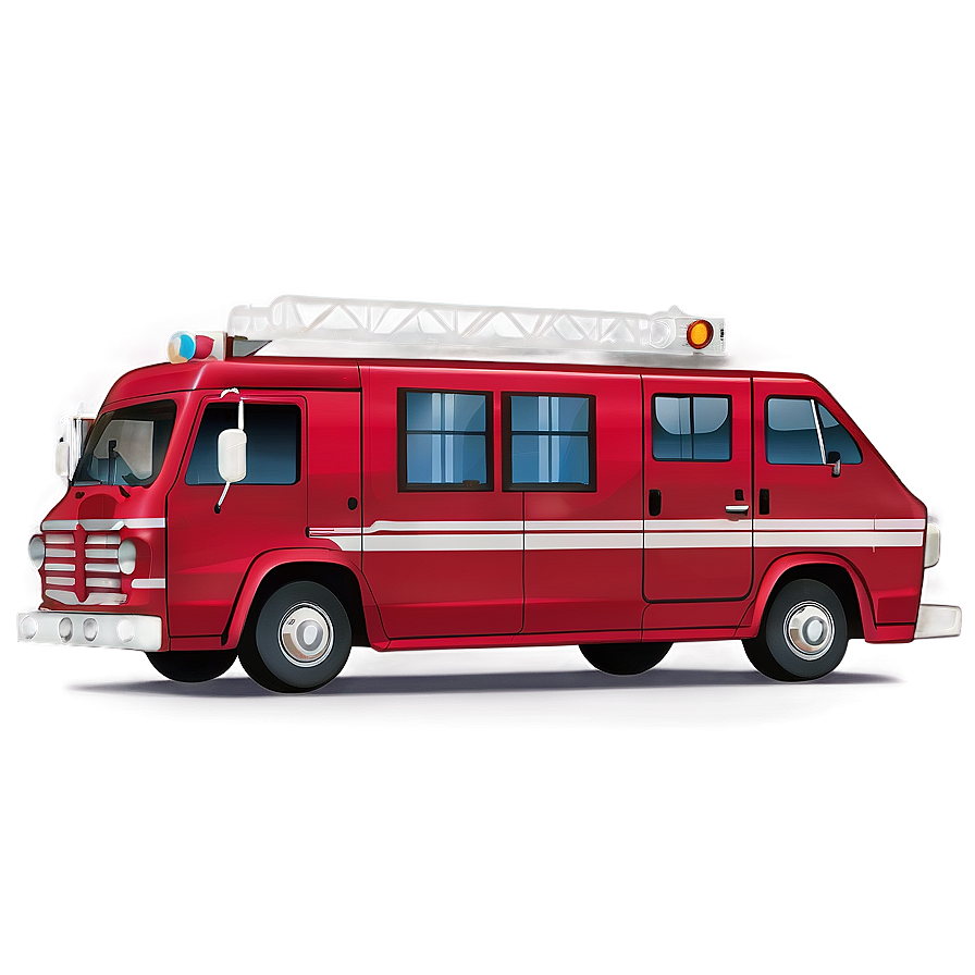 Red Firefighter Van PNG 06202024 PNG with transparent background