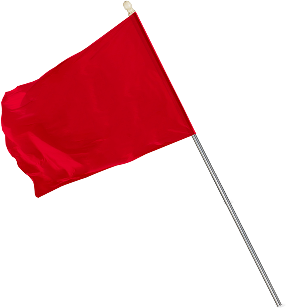 Red Flag Waving Against Gray Background