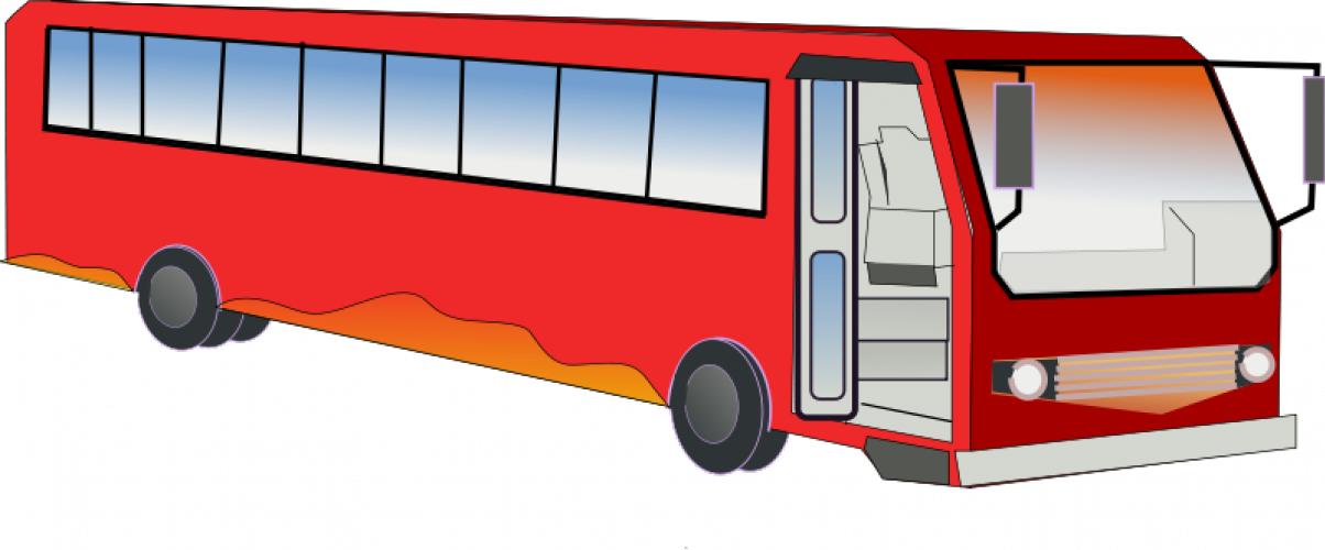 Red Flame Bus Illustration