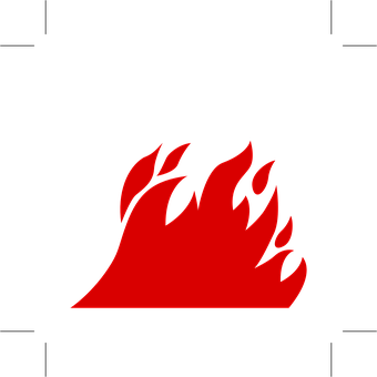 Red Flame Graphicon Black Background PNG with transparent background