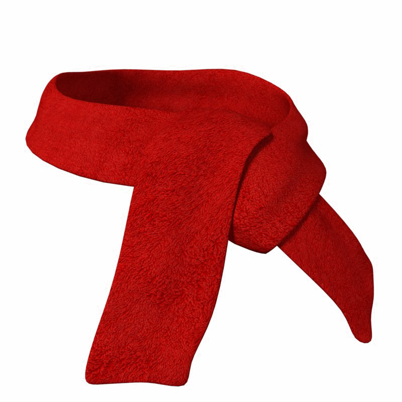 Red Fleece Scarf Isolated