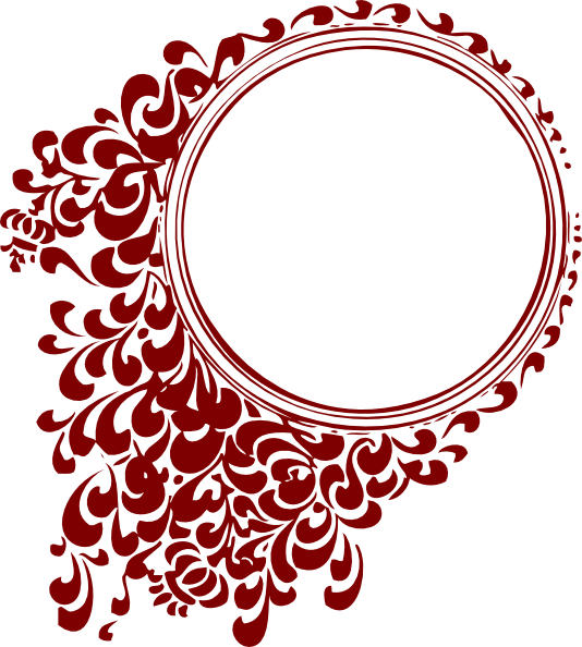 Red Floral Circle Border Design