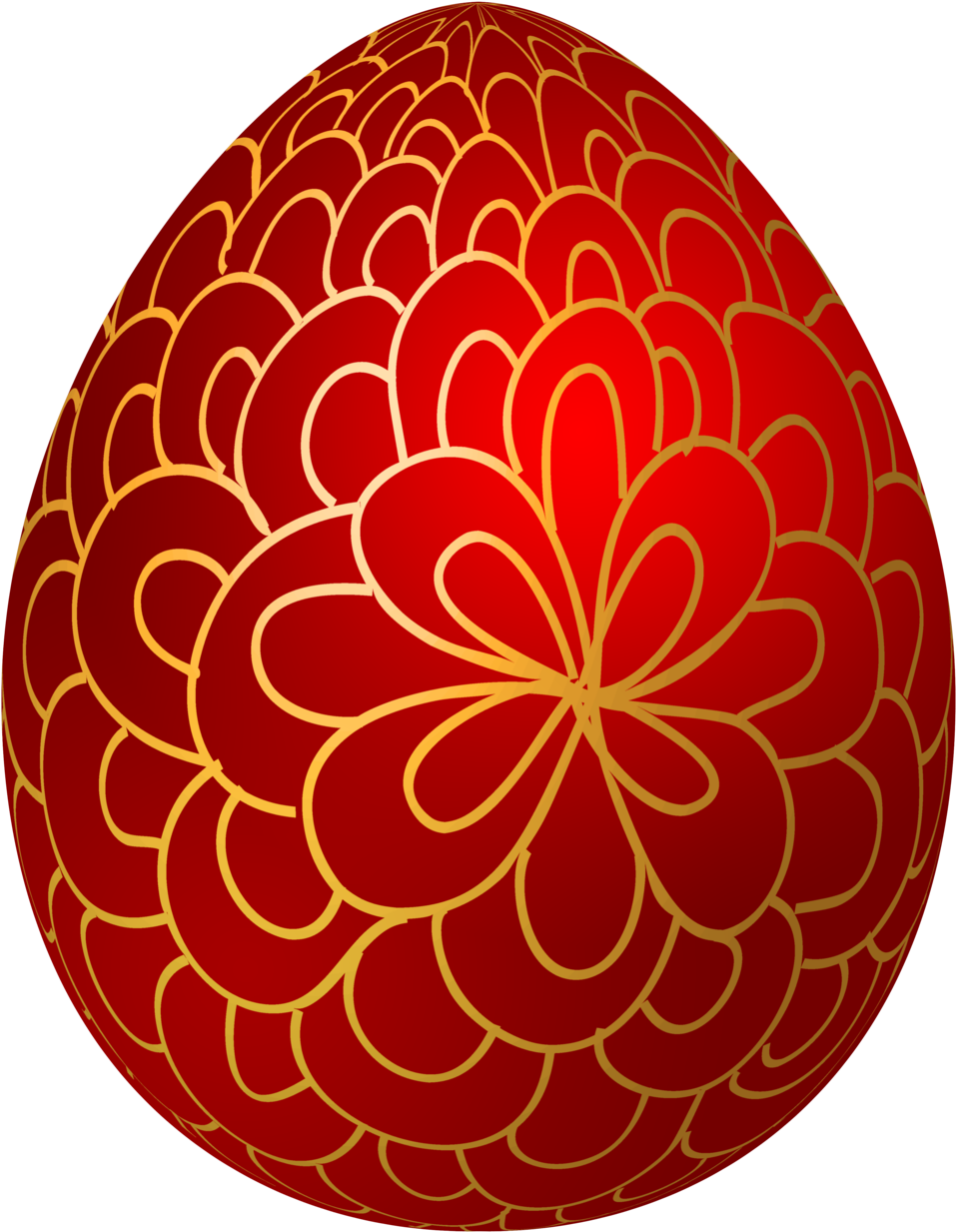 Red Floral Easter Egg Decoration