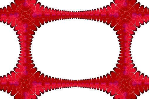 Red Floral Fractal Frame