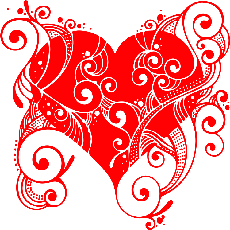 Red Floral Heart Vector Design