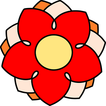 Red Flower Cartoon Illustration