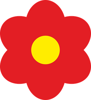 Red Flower Cartoon Illustration