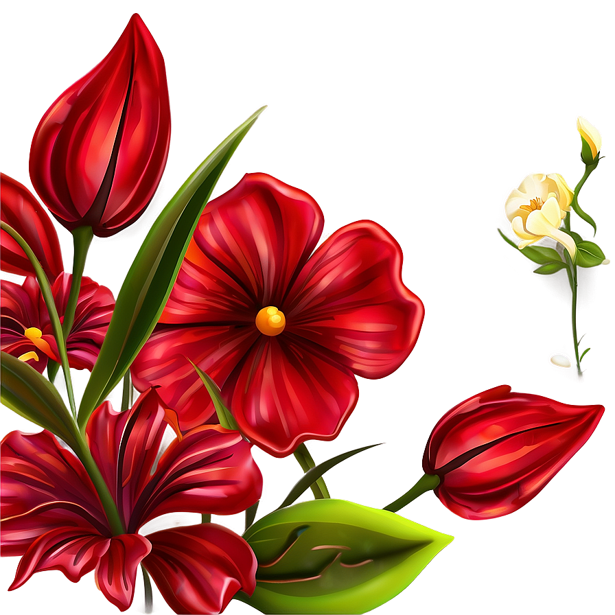 Red Flowers Clipart Png Jrf