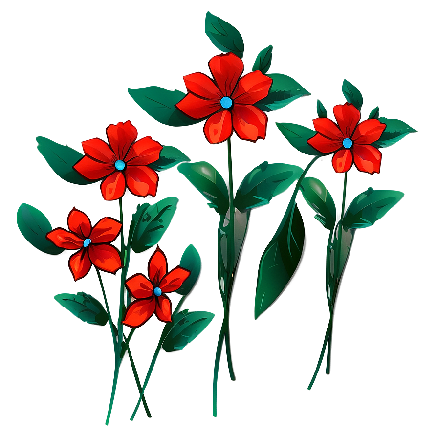 Red Flowers Clipart Png Kyi88