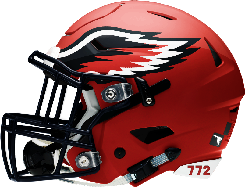 Red Football Helmet Wing Design772