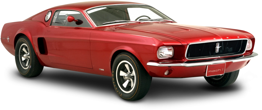 Red Ford Mustang Mach Car - 1966 Ford Mustang Mach 1, HD Png Download PNG with transparent background