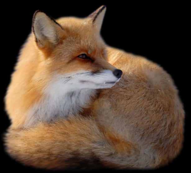 Red Fox Curled Up