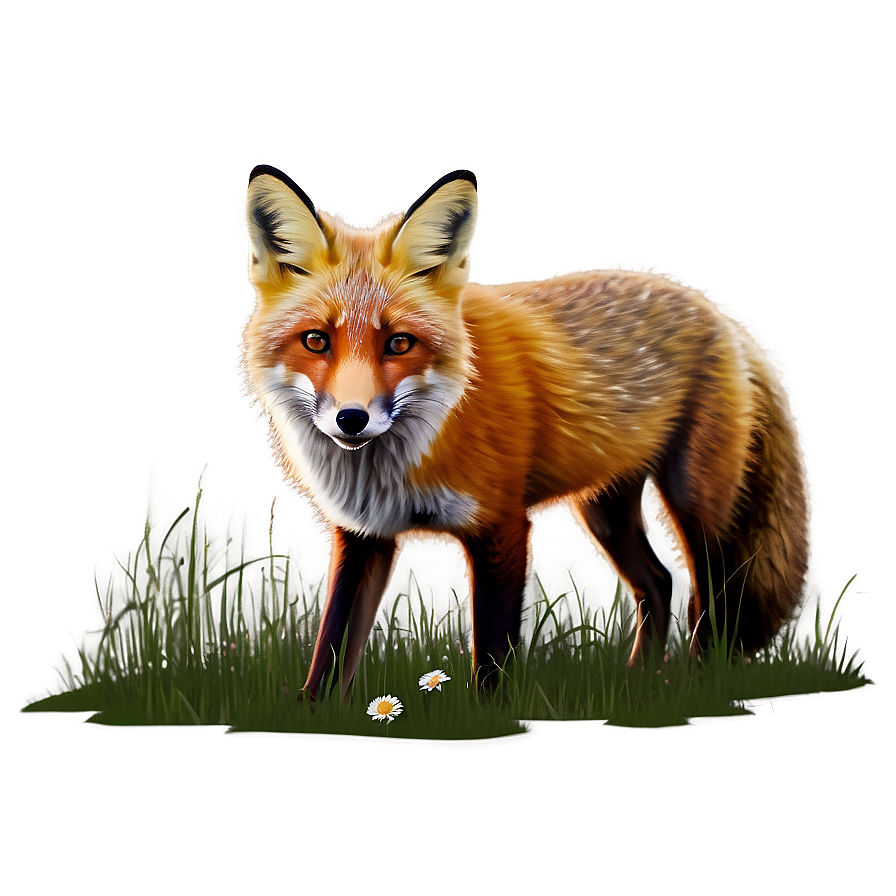 Red Fox In Grass Png Yji