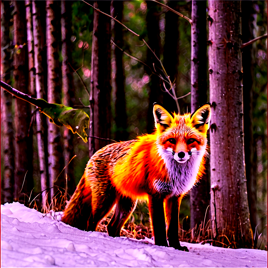 Red Fox In The Forest Png Qll97