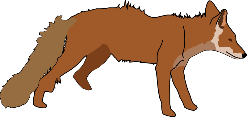 Red Fox Silhouette Graphic