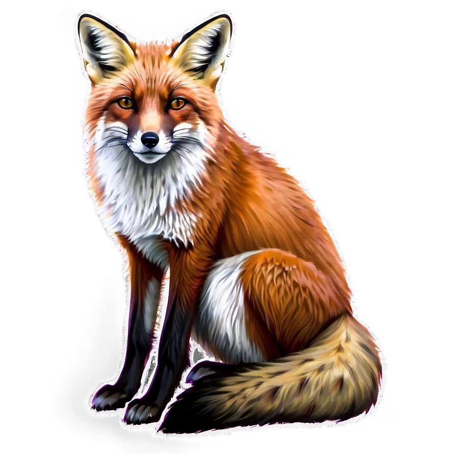 Red Fox Sitting Png 06242024