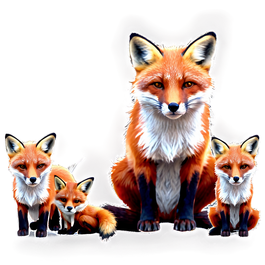 Red Fox With Cubs Png 95