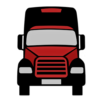 Red Front Facing Truck Icon PNG with transparent background