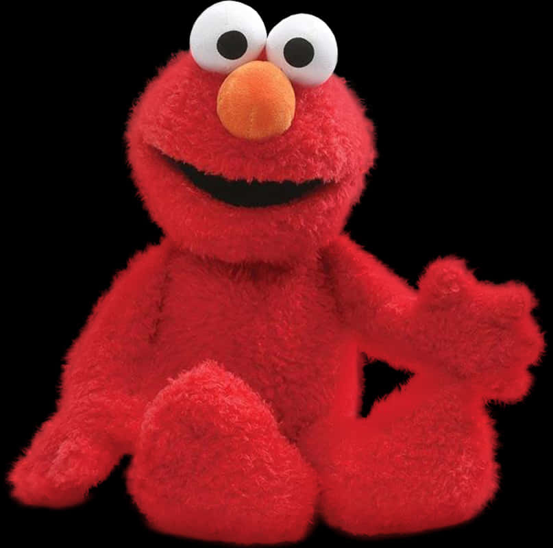 Red Furry Elmo Character PNG with transparent background