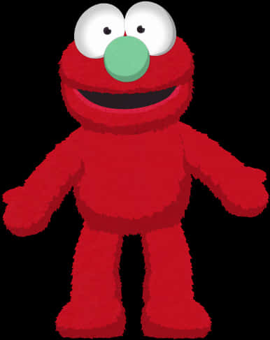 Red Furry Elmo Character PNG with transparent background