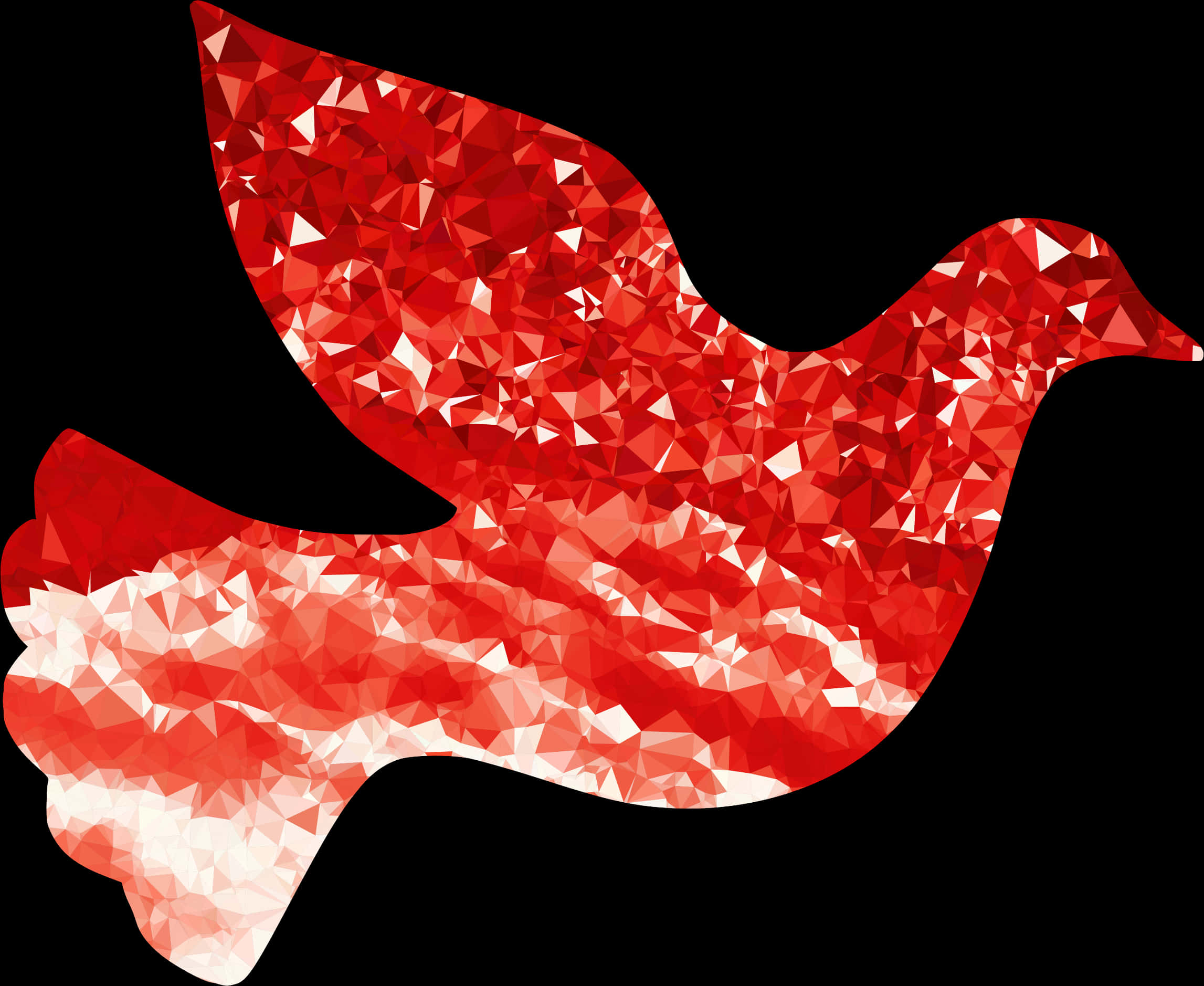 Red Geometric Pattern Dove PNG with transparent background