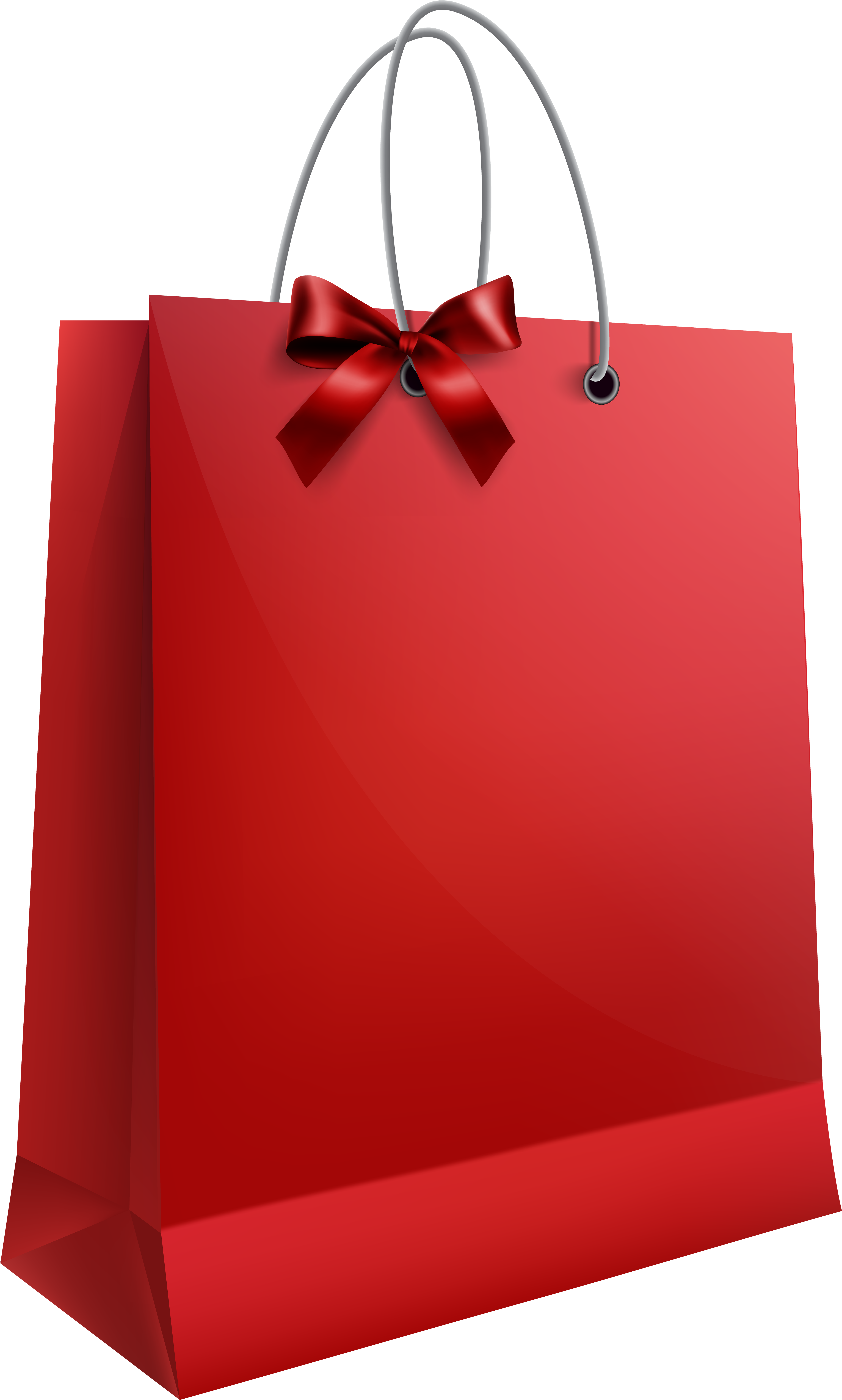 Red Gift Bagwith Bow PNG with transparent background