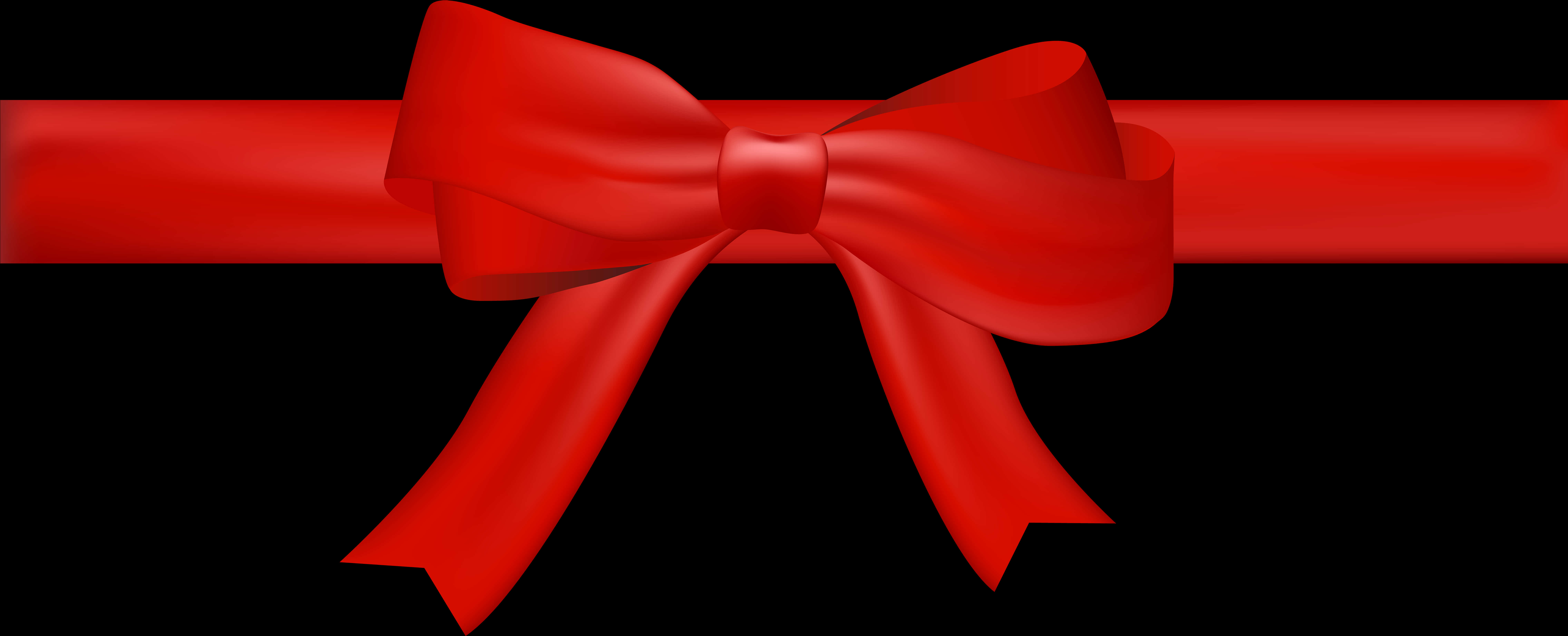 Red Gift Bow Horizontal PNG with transparent background
