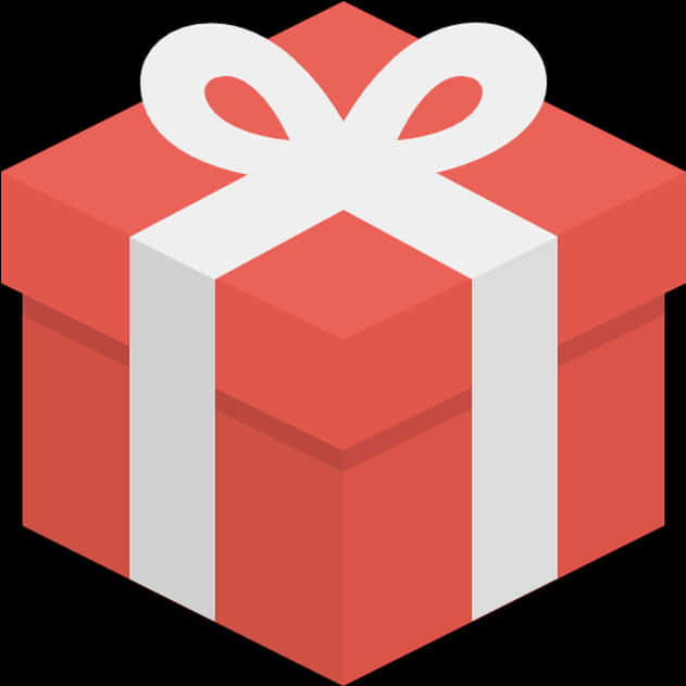 Red Gift Box White Ribbon Icon