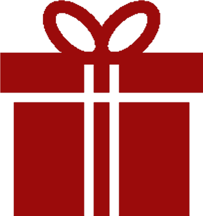 Red Gift Icon Simple Design