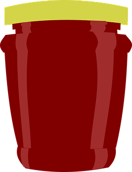 Red Glass Jar Cartoon